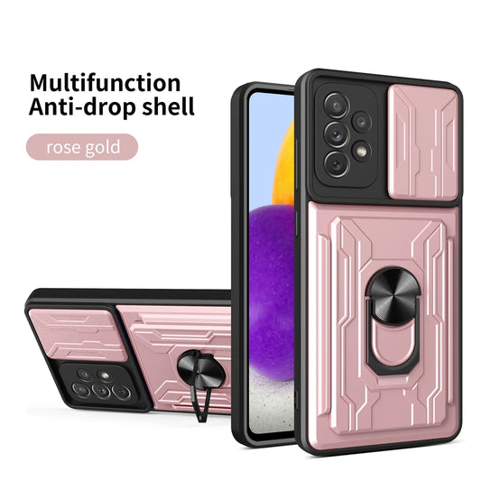Samsung Phone Case with Camera cover, Card Holder & Kickstand