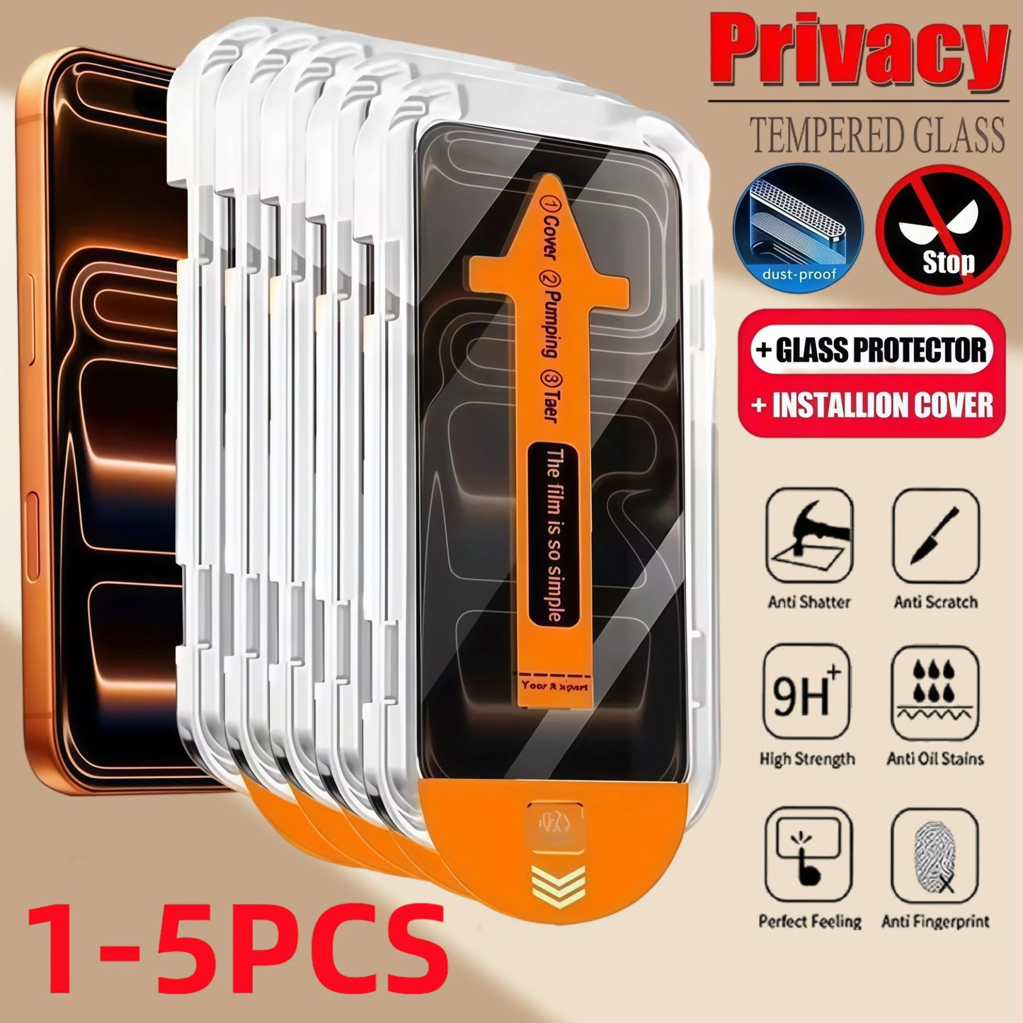 iPhone 3-4 PCS Privacy Glass one click install