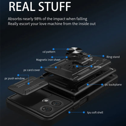 Motorola Phone case with Camera cover, Card Holder and Kickstand