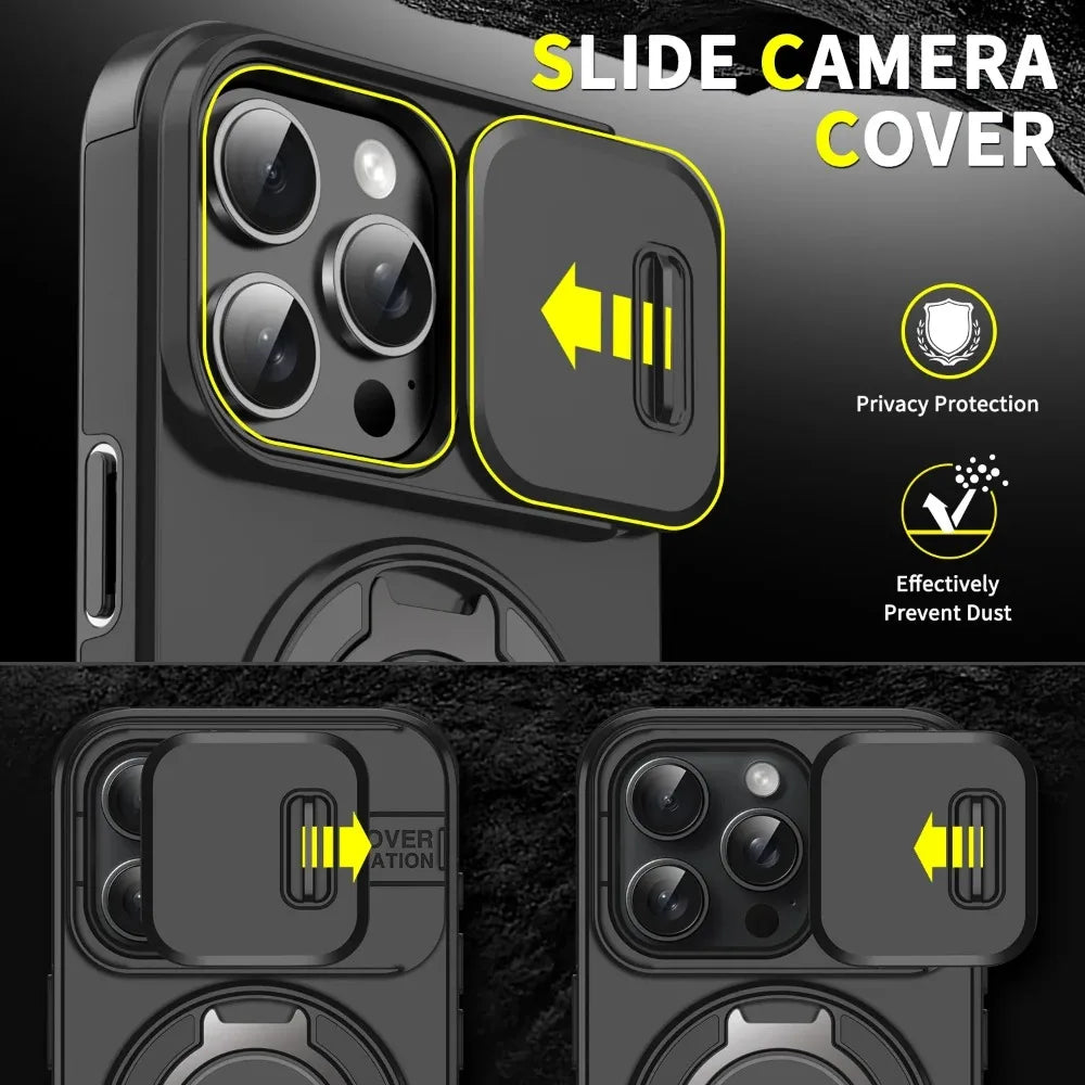 Iphone case with Camera cover & Magnetic Kickstand