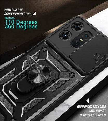 Motorola Edge Phone case with camera cover & kickstand