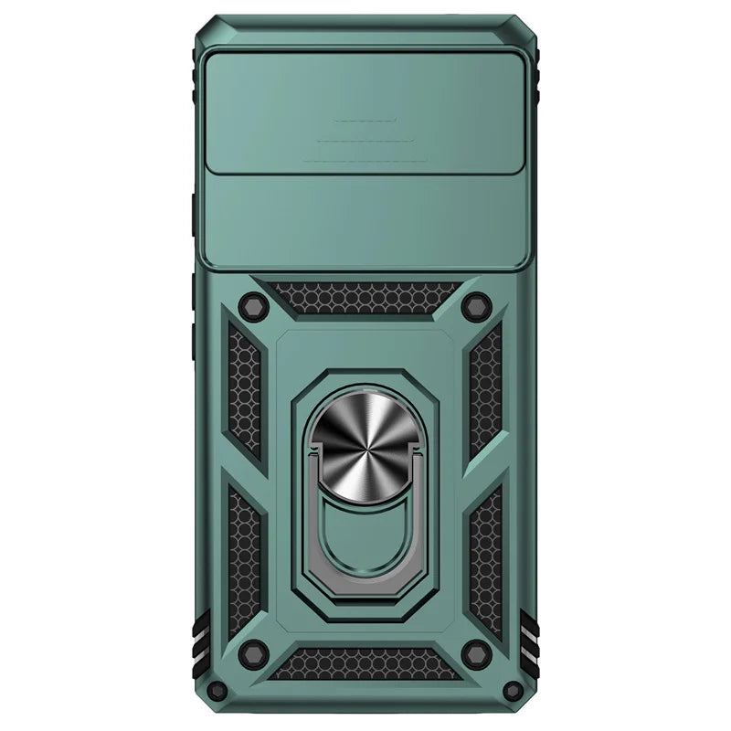 Google Pixel phone case with camera cover and magnetic kickstand
