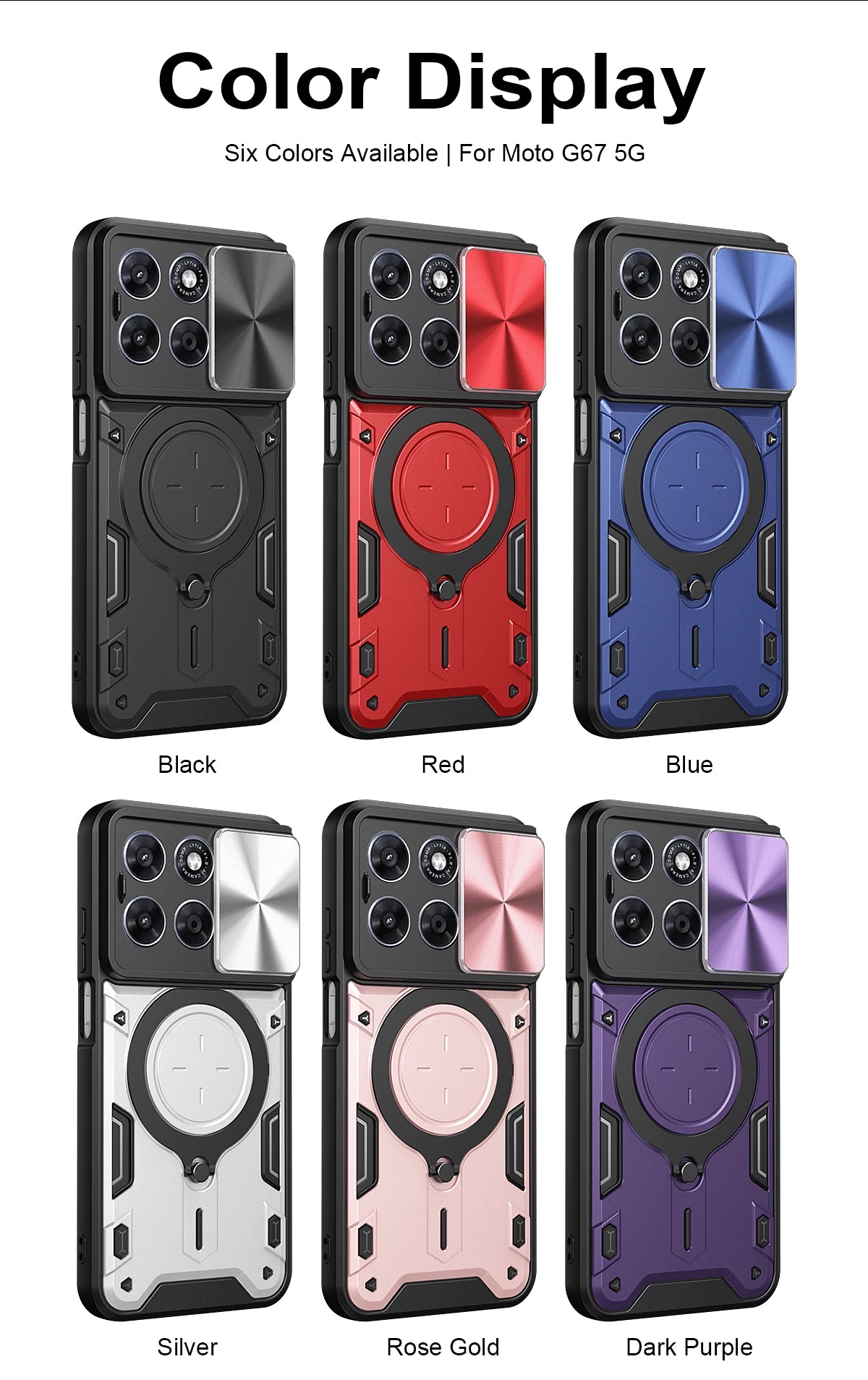 Motorola Slide Camera Lens Ring Kickstand Phone Cover