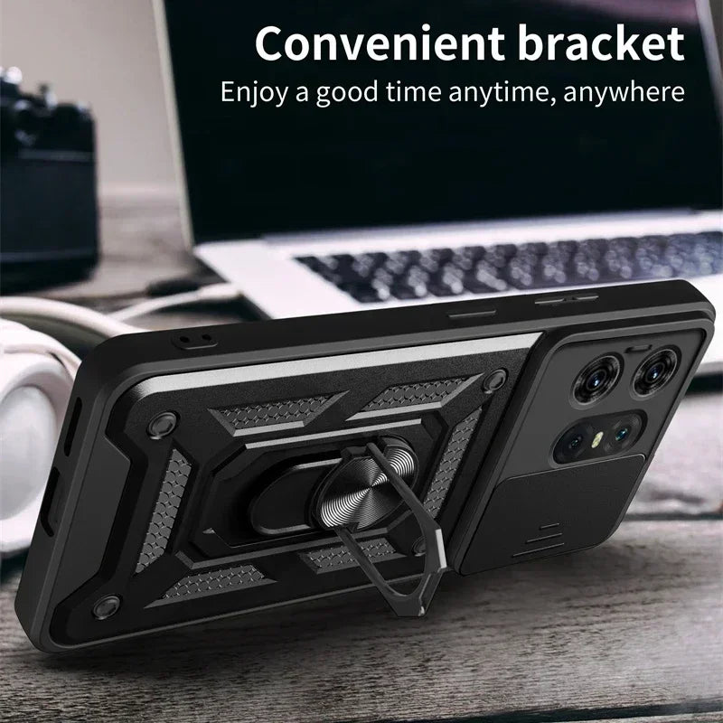 Motorola Edge Phone case with camera cover & kickstand