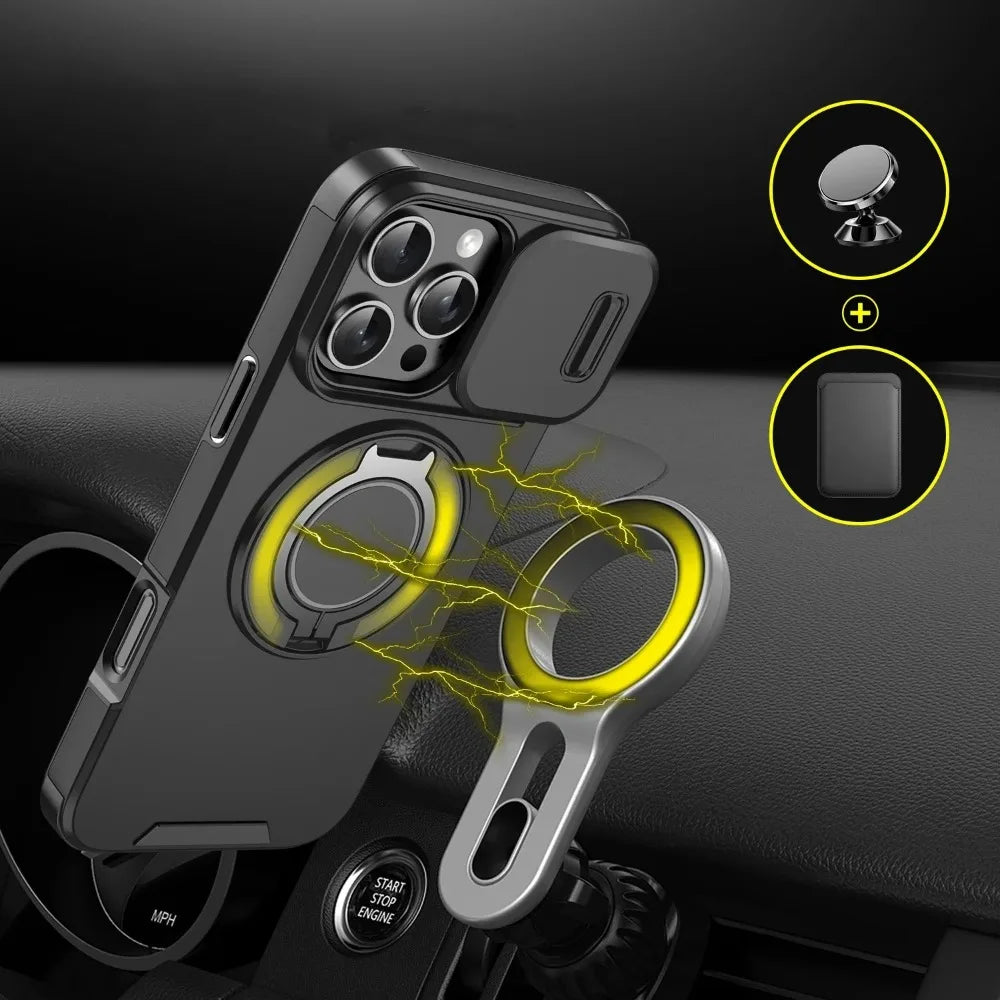 Iphone case with Camera cover & Magnetic Kickstand