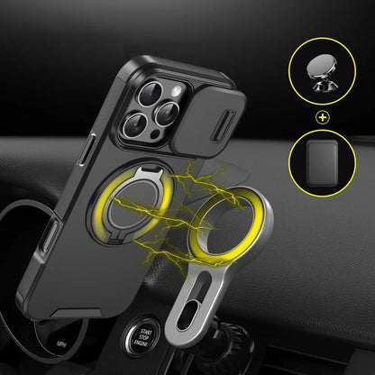 Iphone case with Camera cover & Magnetic Kickstand