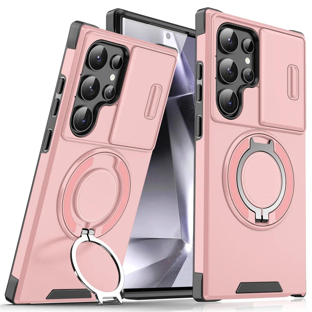 Samsung phone case with camera cover & kickstand
