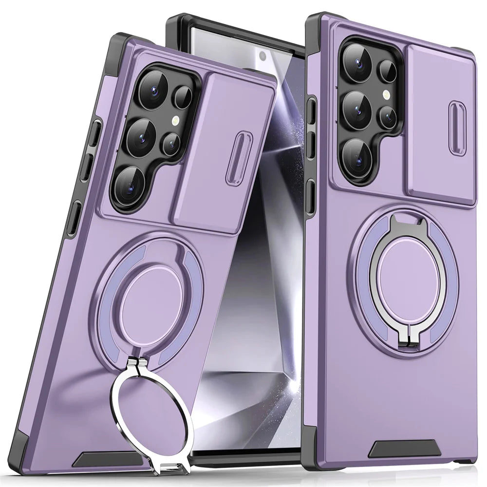 Samsung phone case with camera cover & kickstand