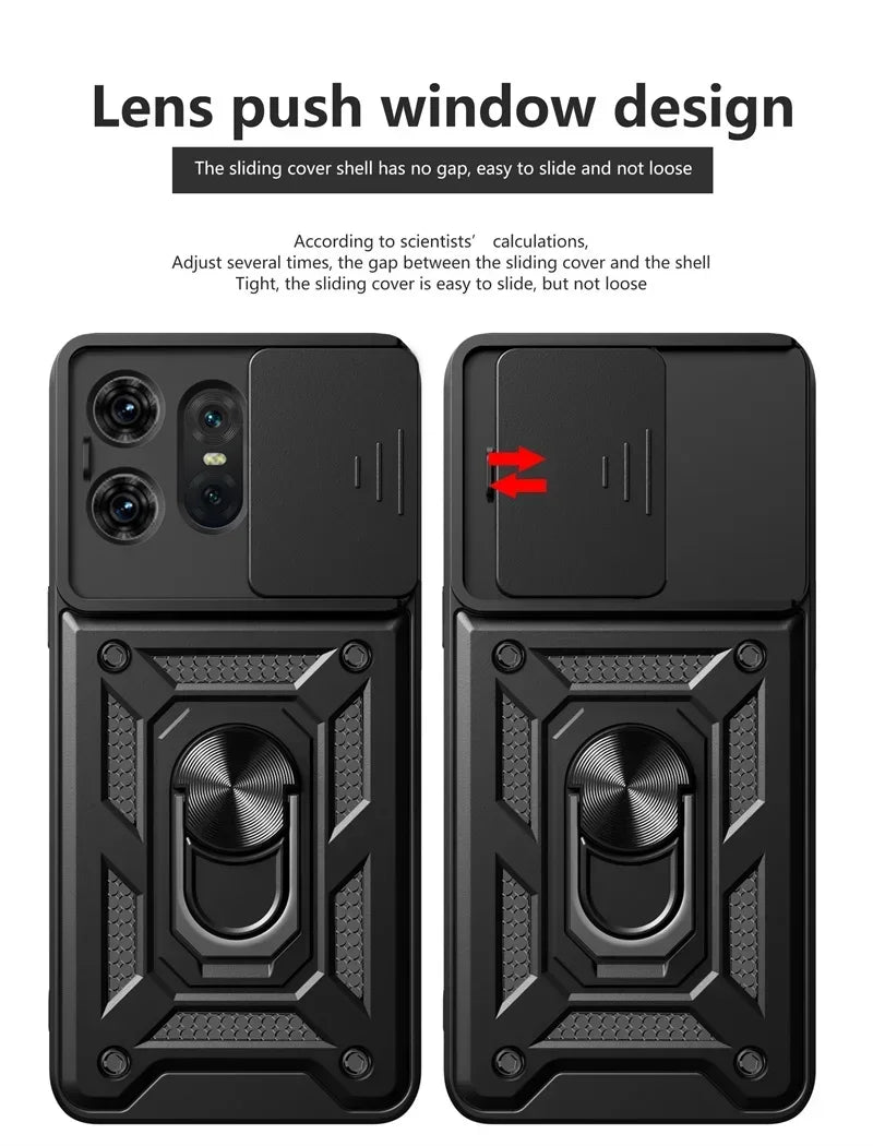 Motorola Edge Phone case with camera cover & kickstand