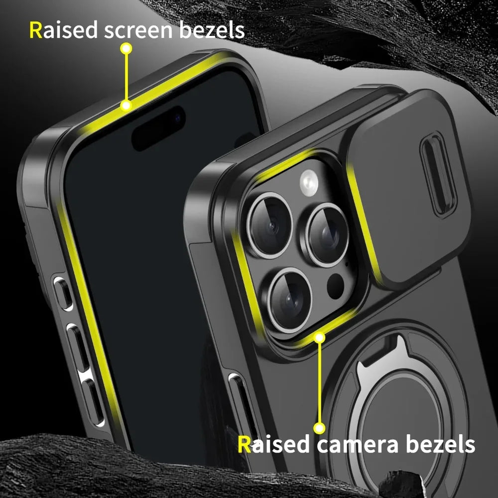 Iphone case with Camera cover & Magnetic Kickstand