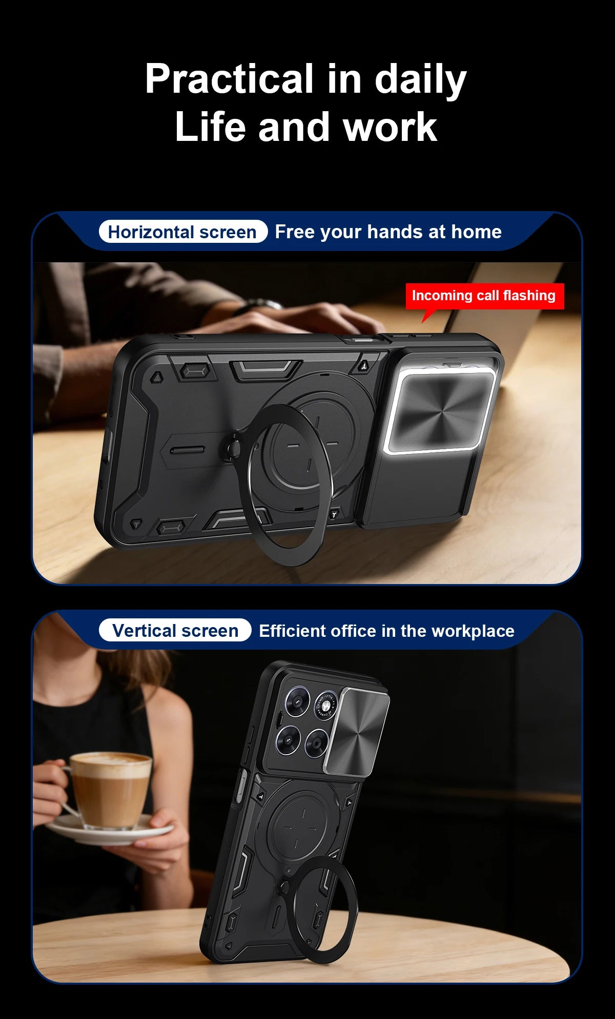 Motorola Slide Camera Lens Ring Kickstand Phone Cover