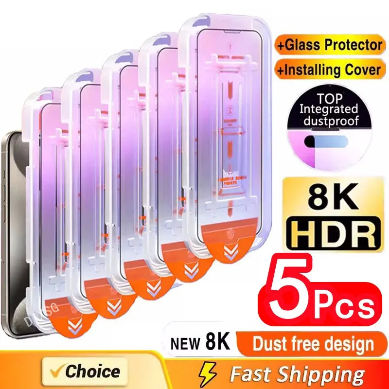 iPhone 5PCS One touch install HD Screen Protector