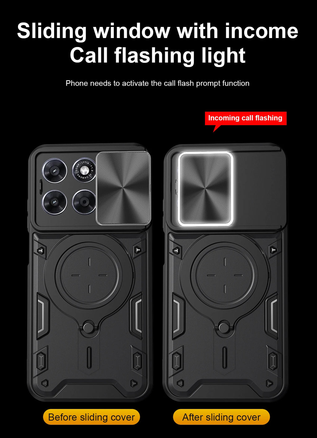 Motorola Slide Camera Lens Ring Kickstand Phone Cover