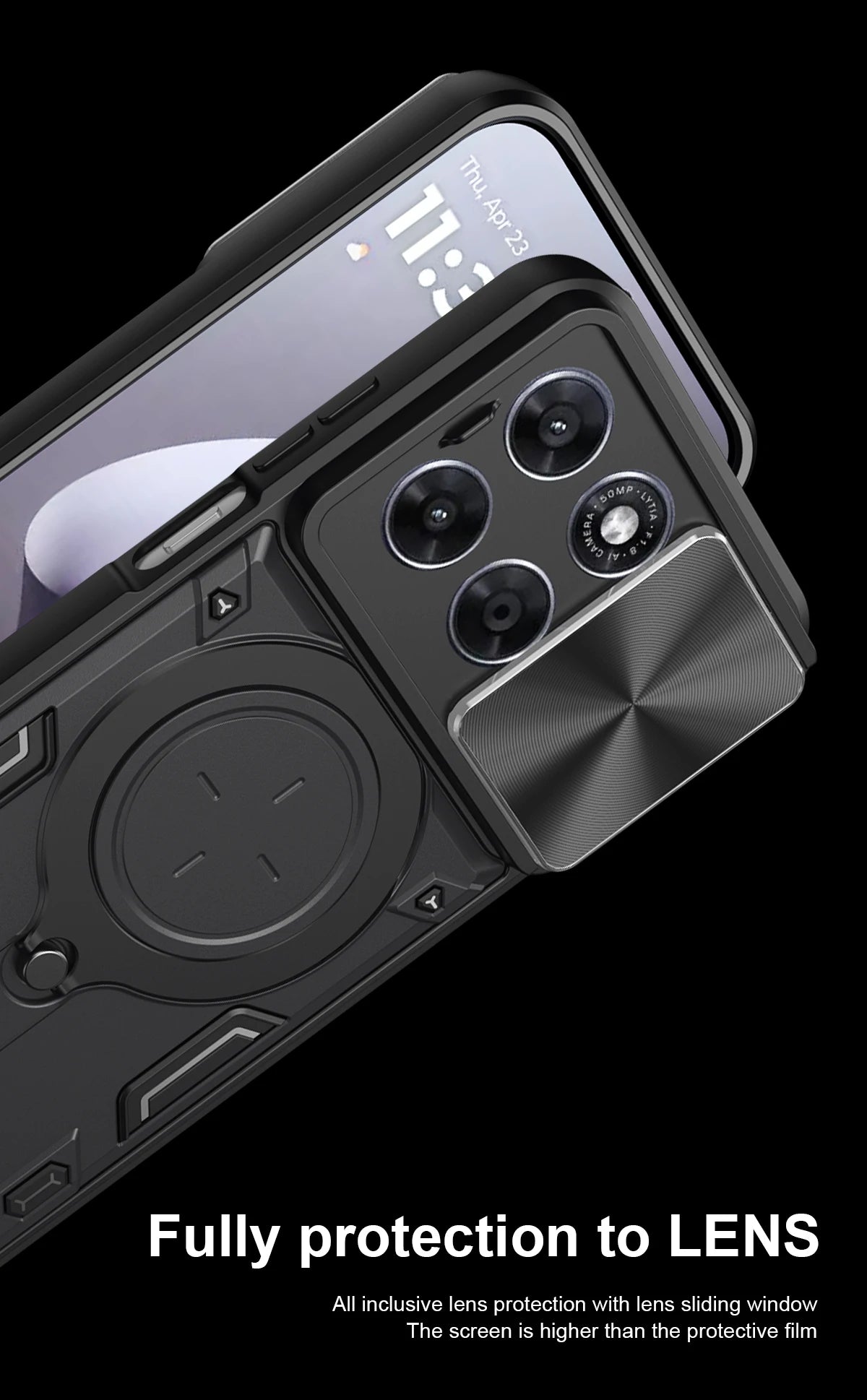 Motorola Slide Camera Lens Ring Kickstand Phone Cover
