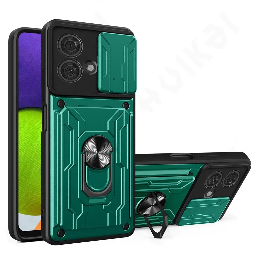 Motorola Phone case with Camera cover, Card Holder and Kickstand