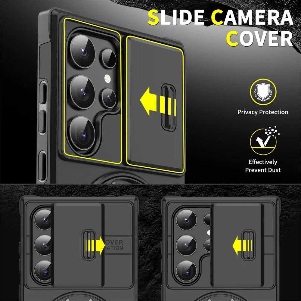 Samsung phone case with camera cover & kickstand