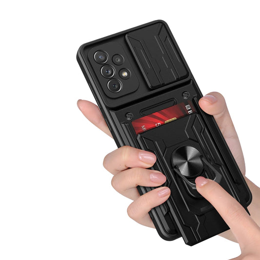 Samsung Phone Case with Camera cover, Card Holder & Kickstand
